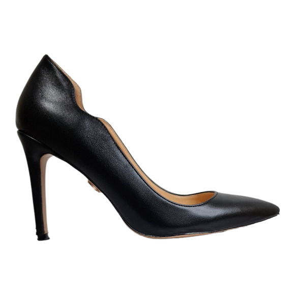 Petit Cadeau Lavinia Black Vegan Leather Stilettos Women's Size 7 - Picture 1 of 14